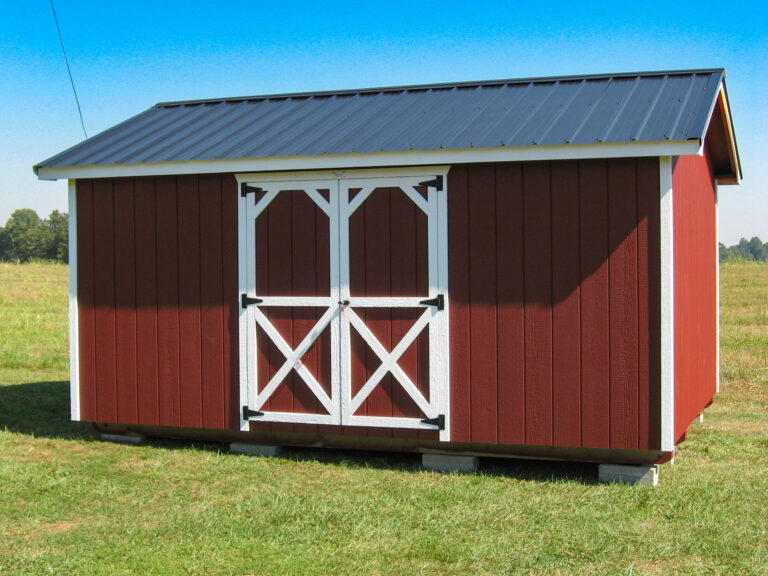 Red A-Roof 12x24 Shed