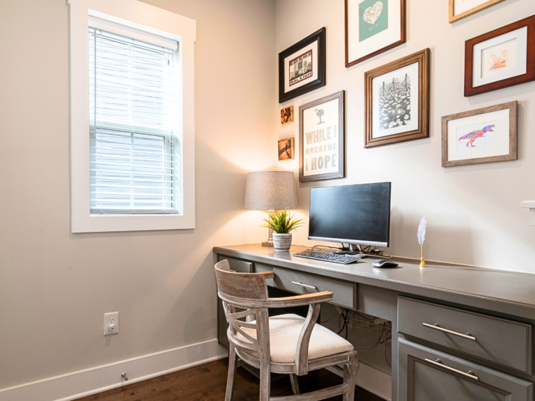 office portable building turned into a home office in tennessee